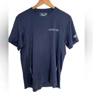 New Balance Navy blue T-Shirt with slogan on back